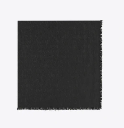 Saint Laurent Jacquard Large Scarf Accessories In Black