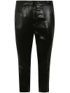 Sapio Cropped Trousers With Shiny Finish And Side Pocket In Black