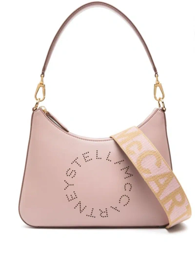 Stella Mccartney Logo Small Shoulder Bag In Powder