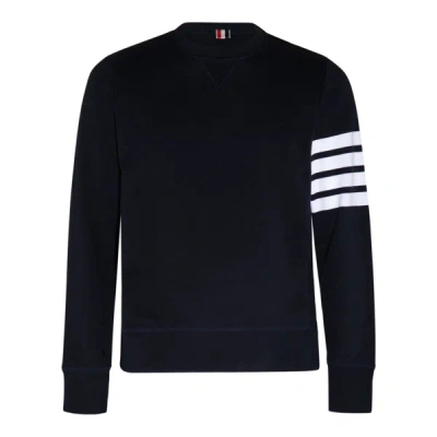 Thom Browne Engineered 4-bar Jersey Sweatshirt In Relaxed Fit In Blue