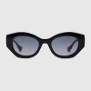 Gucci Oval Frame Sunglasses In Black
