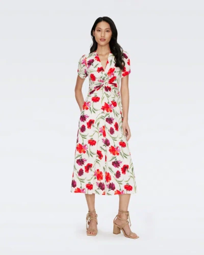 Diane Von Furstenberg Valerie Floral Midi Dress In Multicoloured