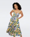 Diane Von Furstenberg Achilles Pleated Printed Mousseline Midi Dress In Cloud Leopard