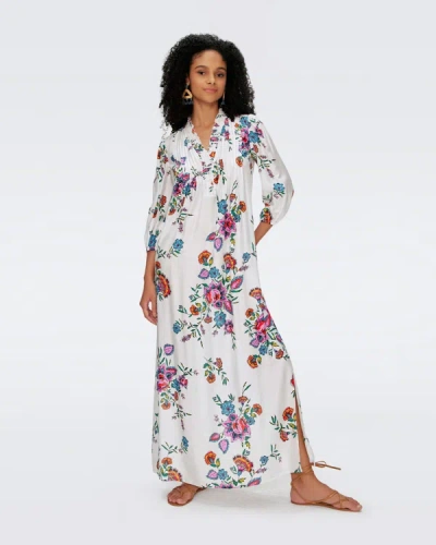 Diane Von Furstenberg Layla Floral-print Voile Maxi Dress In Floral Bouquet