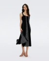 Diane Von Furstenberg Otto Broderie Anglaise-paneled Printed Cotton-mousseline Midi Dress In Tigris And Black