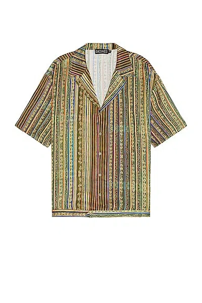 Siedres Cosmo Resort Collar Short Sleeve Shirt In Brown