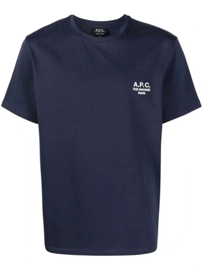 Apc T-shirt Raymond In Blue