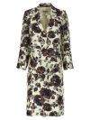 Alberto Biani Floral Print Trench Coat In Multicolor