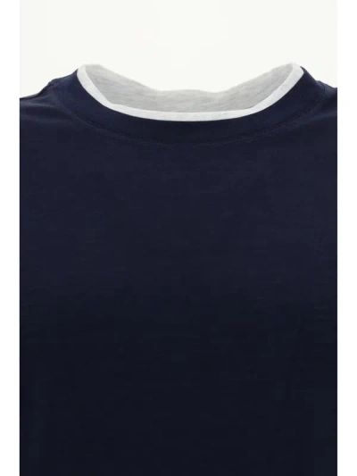 Brunello Cucinelli T-shirt  Men Color Blue In Cobalto+perla
