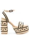 CASTAÃ±ER CASTAÑER FLAS RAFFIA HEEL SANDALS