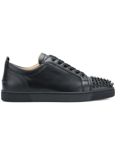 Christian Louboutin Louis Junior Spikes Leather Sneaker In Black