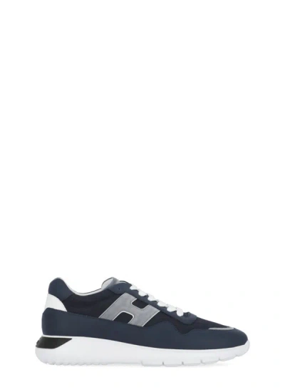 Hogan 3d Interactive Leather Trainers In Blue