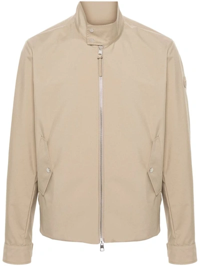Moncler Chaberton Stand-collar Shell Jacket In Neutrals