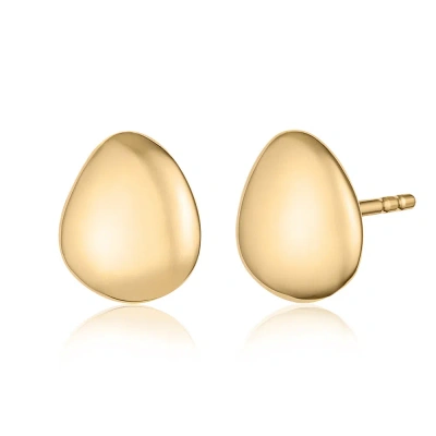 Monica Vinader Nura Small Pebble Stud Earrings In Yellow Gold