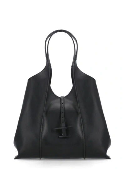 Tod's Tsb Medium Leather Shoulder Bag In Black