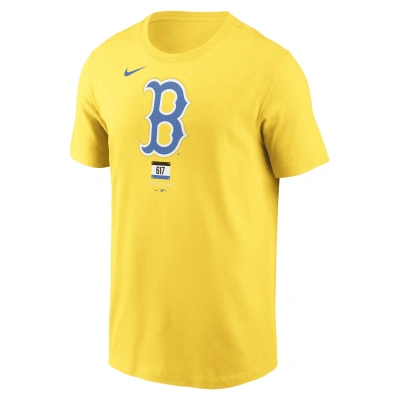 Nike Gold Boston Red Sox City Connect Large Logo T-shirt In Yellow