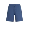 Hugo Boss Pajama Shorts With Embroidered Logo In Light Blue