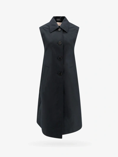 Marni Double-breasted Cotton Waistcoat In Black