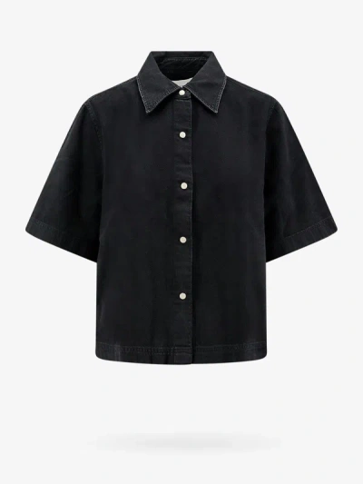 Closed Short Sleeve Denim Shirt In Black
