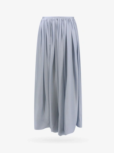 Giorgio Armani Silk Maxi Skirt In Blue