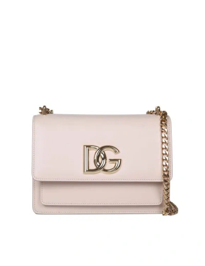 Dolce & Gabbana 3.5 Leather Shoulder Bag With Dg Logo In Pink