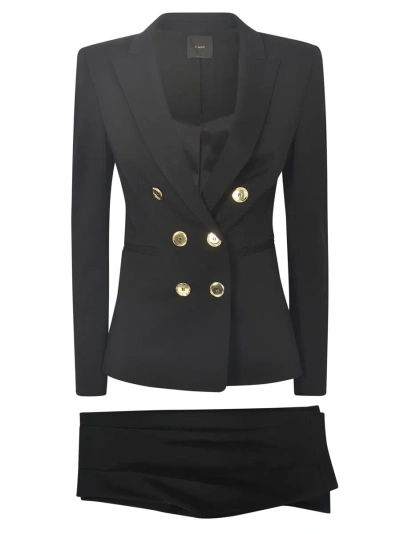 Pinko Double-breasted Huge Buttons Suit In Black