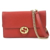 GUCCI GUCCI WALLET ON CHAIN RED LEATHER SHOULDER BAG (PRE-OWNED)