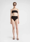 Totême Smocked Bikini Bottoms Tortoise In Tortoise Print
