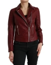 DOLCE & GABBANA BORDEAUX LEATHER BIKER COAT LAMBSKIN JACKET