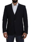 Dolce & Gabbana Black Slim Fit Coat Jacket Martini Blazer
