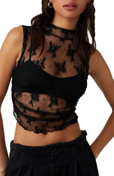 Free People Solid Nice Try Muscle Top In Black