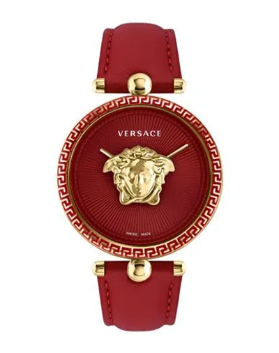 Versace Women's Ipyg 39mm Stainless Steel & Leather Strap Watch In Red