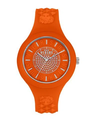 Versus Versace Fire Island Crystal Strap Watch Woman Wrist Watch Orange Size - Stainless Steel