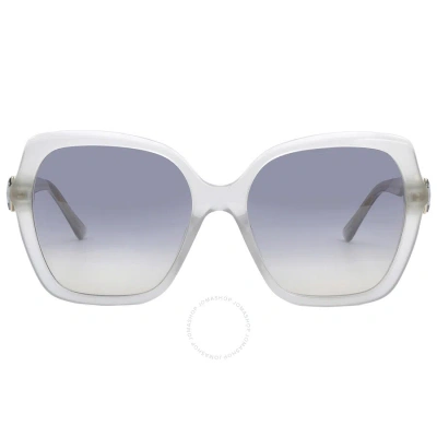 Jimmy Choo Manon Oversize-frame Sunglasses In Kb7ff Transparent Gray