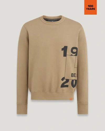 Belstaff Centenary Logo Sweatshirt In British Khaki / Black