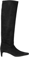 STAUD STAUD WOMEN WALLY SUEDE LEATHER KNEE HIGHT LOW HEELS BOOTS BLACK