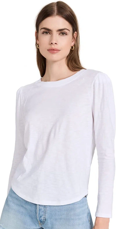 Veronica Beard Jean Women's Mason Baseball Tee, White Long Sleeve T-shirt