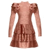 Caroline Constas Women Emily Stretch Lace Layered Cork Mini Dress In Multi