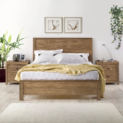 Simplie Fun Albany Solid Wood Queen Bed Frame In Brown