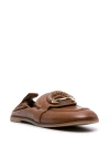 SEE BY CHLOÉ SEE BY CHLOE WOMEN'S HANA TAN LEATHER LOAFERS SHOES