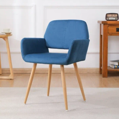 Simplie Fun Velet Upholstered Side Dining Chair In Blue