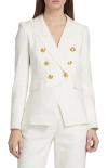 Veronica Beard Miller Dickey Double-breasted Grain De Poudre Blazer In White
