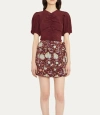 Ulla Johnson Elise Ruffle-trim Silk Puff-sleeve Top In Red