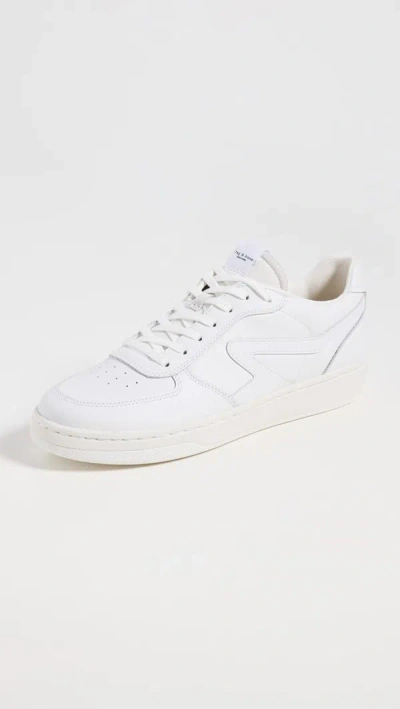 RAG & BONE RAG & BONE MEN'S RETRO COURT SNEAKERS, WHITE WHITE LACE UP LEATHER SHOES