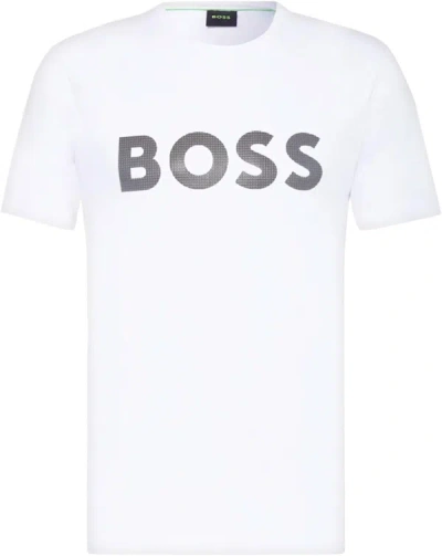 HUGO BOSS MEN TEE SHORT SLEEVE CREW NECK COTTON T-SHIRT 8 100-WHITE