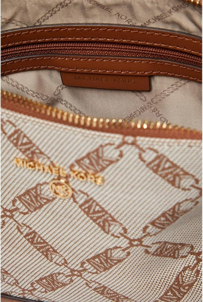 Michael Michael Kors Michael Kors Jet Set Charm Large Dome Crossbody With Web Strap Natural/luggage In Multi