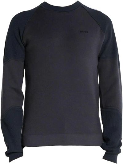 Hugo Boss Men Relka Cotton Blend Regular Fit Sweatshirt 027-dark Grey