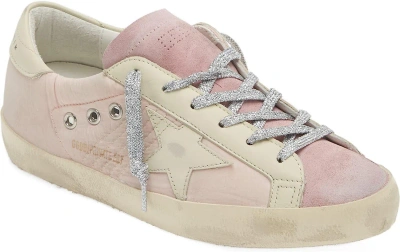Golden Goose Super Star Lace Up Sneakers In Pink