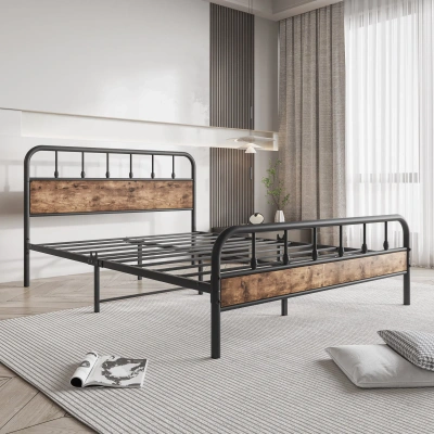 Simplie Fun Queen Size Bed Frames In Brown