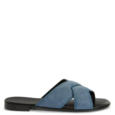 Giuseppe Zanotti Flavio Suede Slides In Blue